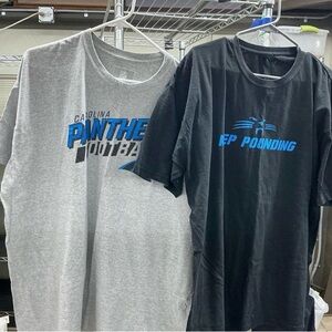 8 Carolina Panthers T-Shirts in Gray and Black and blue